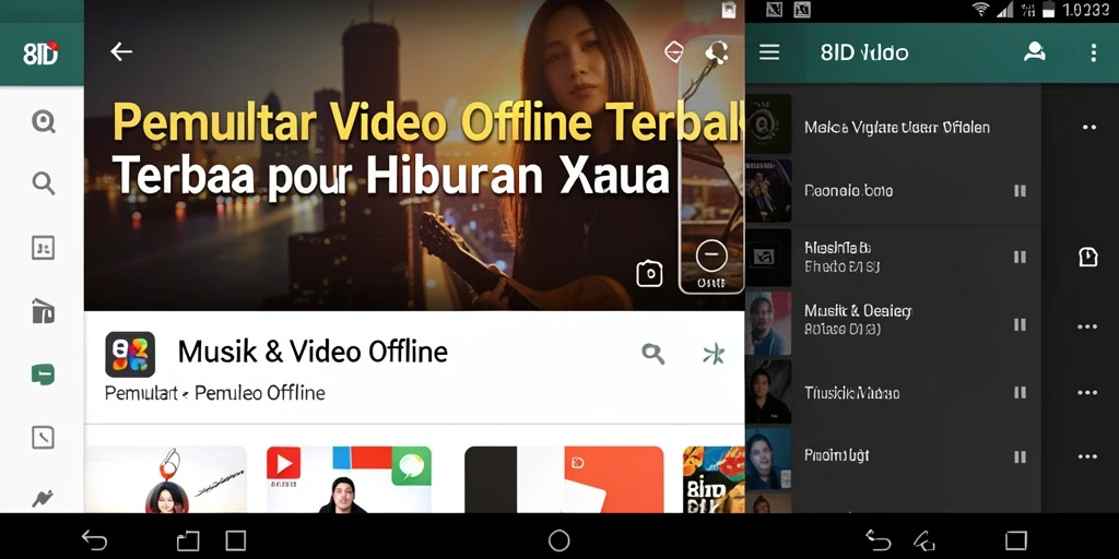 Antarmuka sederhana dan fungsional dari aplikasi 8ID Pemutar Video Offline.