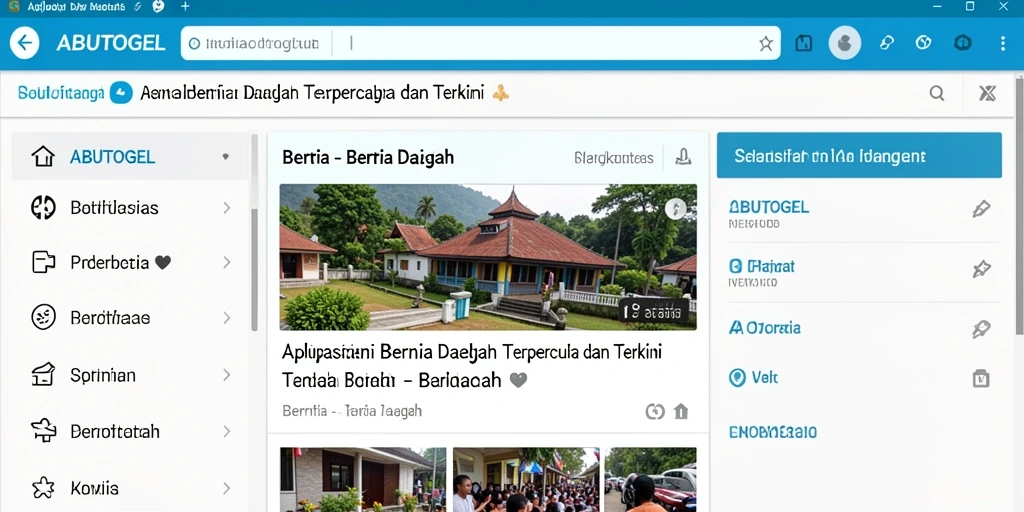 Antarmuka aplikasi ABUTOGEL yang menampilkan berita daerah terkini.