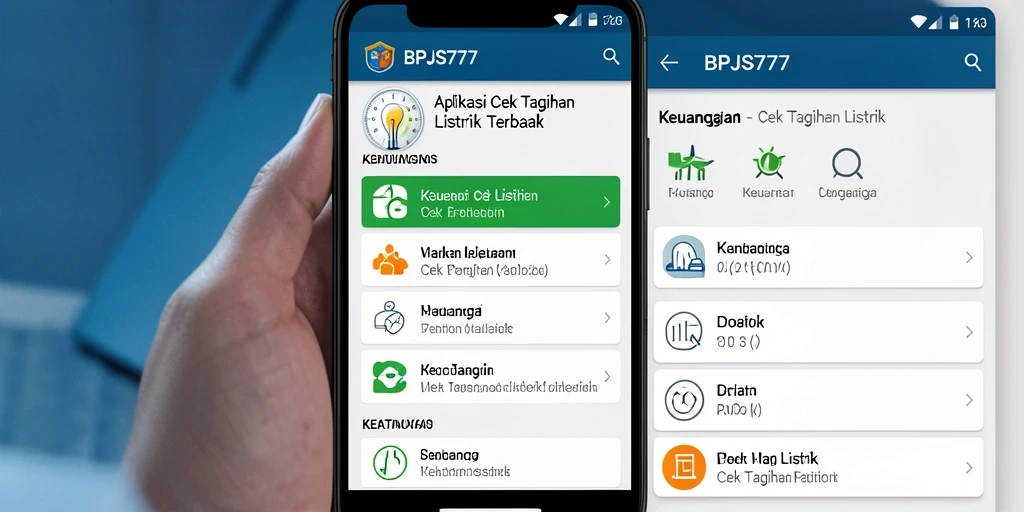 Antarmuka aplikasi BPJS777 untuk cek tagihan listrik yang jelas dan informatif.
