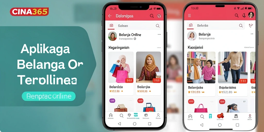Antarmuka aplikasi CINA365 untuk belanja online yang mudah digunakan.