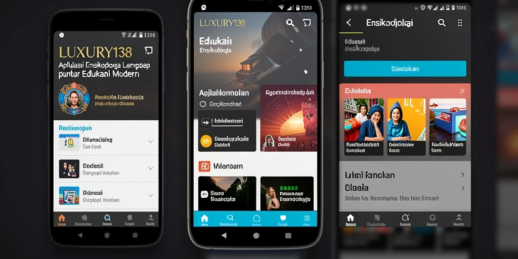 Antarmuka pengguna yang menarik dari aplikasi LUXURY138 sebagai Ensiklopedia.