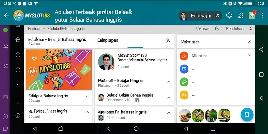 Tampilan antarmuka belajar bahasa Inggris yang intuitif dan menarik.