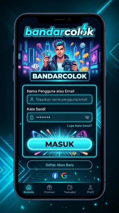 Tampilan halaman login bandarcolok